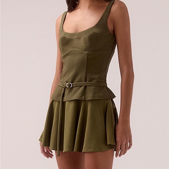 Sovere Demi Mini Dress - Olive Green - Picture 5 of 8